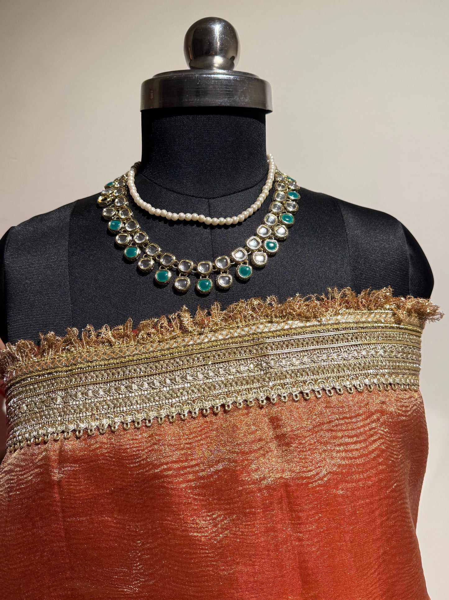 Rajkumari Saree Edit – Rusty Peach Gold