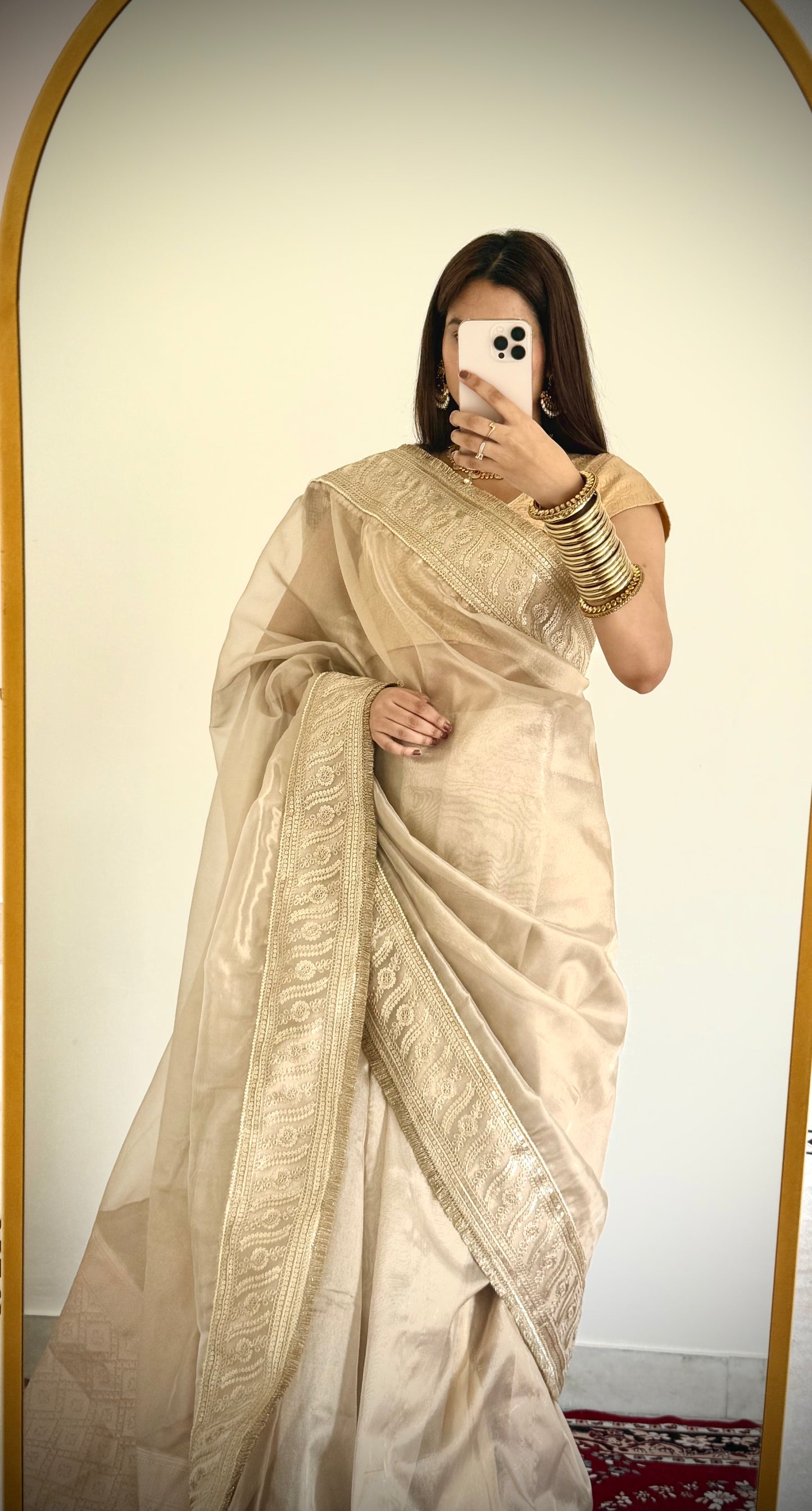 AMRITA – Tissue Saree Collection (Champagne Gold)