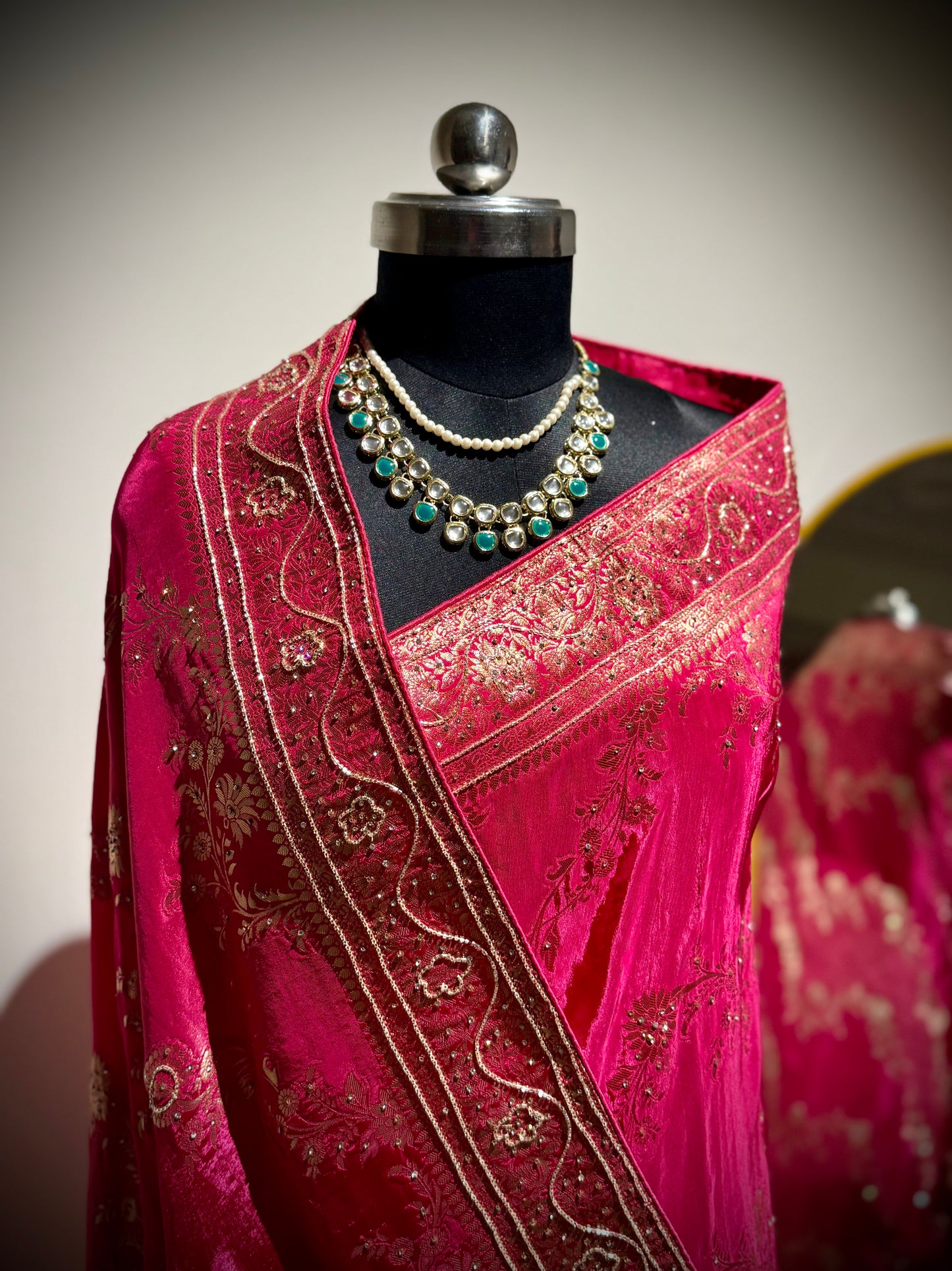 GULAB MANJARI – Banarasi Silk Crepe Saree