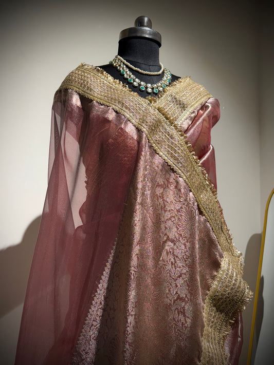 Tissue Saree Collection – Royal Wine Glow