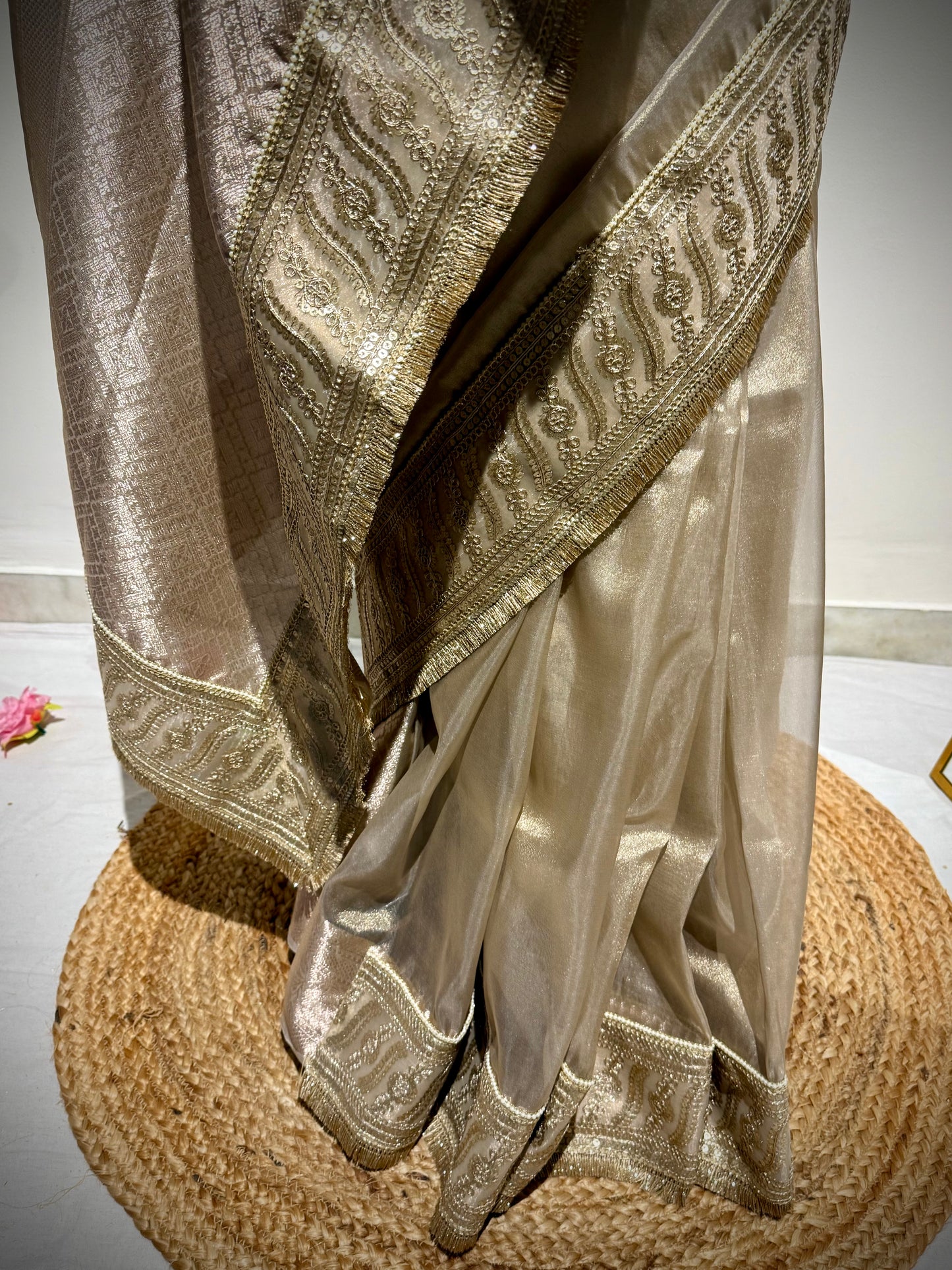 AMRITA – Tissue Saree Collection (Champagne Gold)