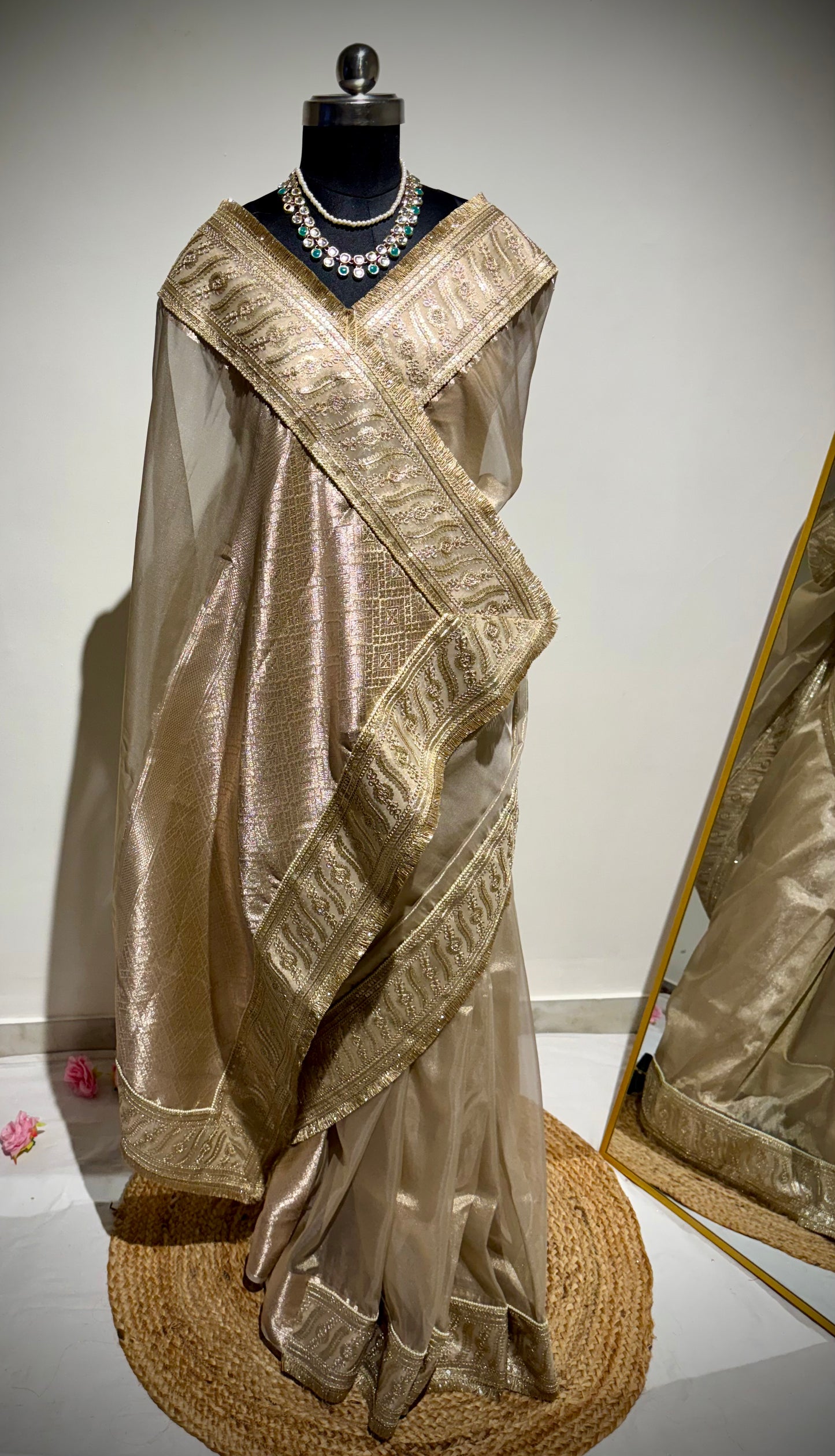 AMRITA – Tissue Saree Collection (Champagne Gold)
