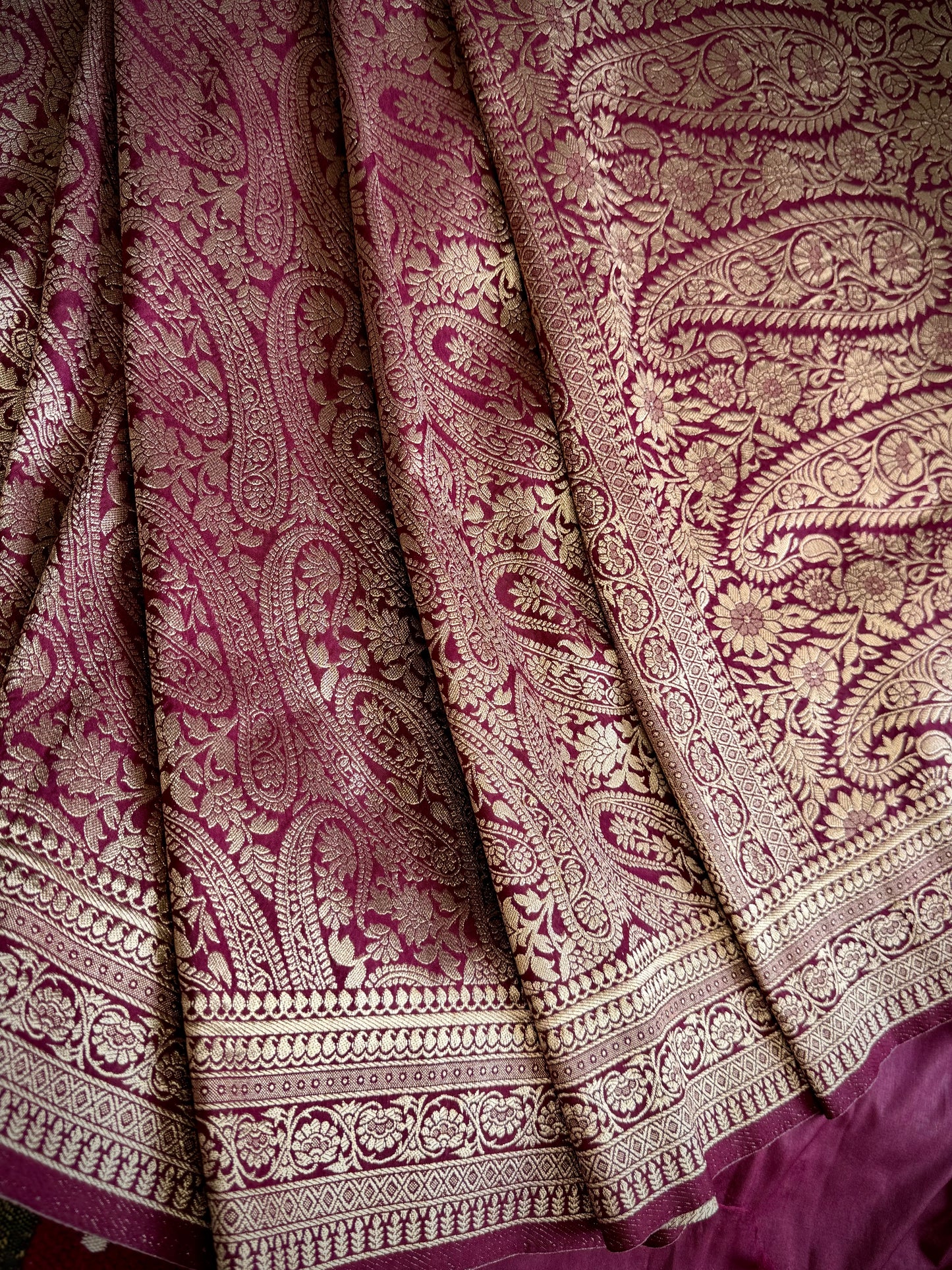 RAJSHRI – Banarasi Silk Saree (Wine Maroon)