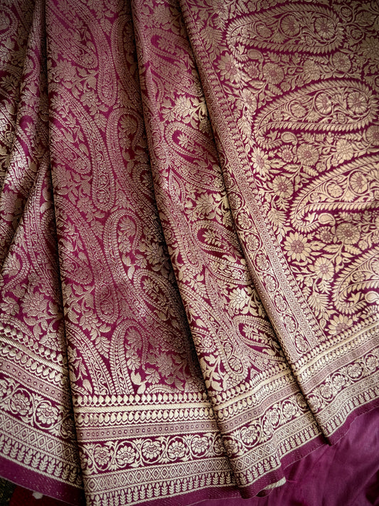 RAJSHRI – Banarasi Silk Saree (Wine Maroon)